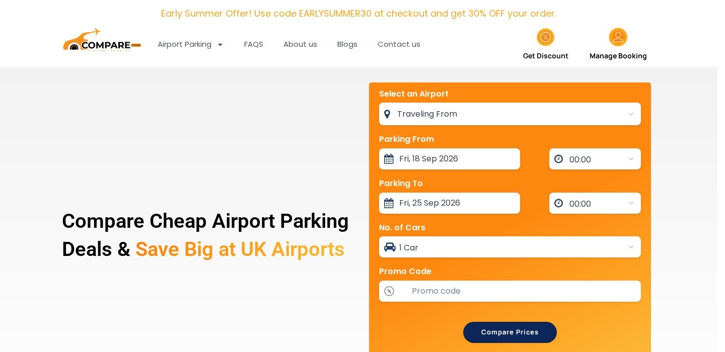 Webdesign für Compare Cheap Airport Parking